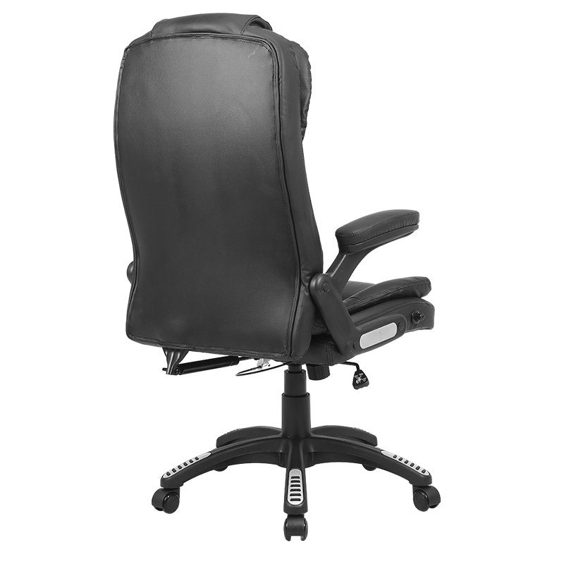 FOTEL BIUROWY OBROTOWY CUBE CZARNA SKÓRA PU PODSTAWA CZARNA CUBE-BL