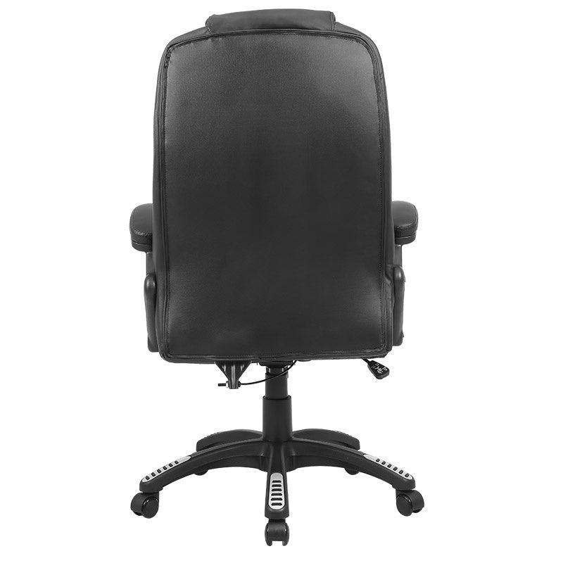 FOTEL BIUROWY OBROTOWY CUBE CZARNA SKÓRA PU PODSTAWA CZARNA CUBE-BL