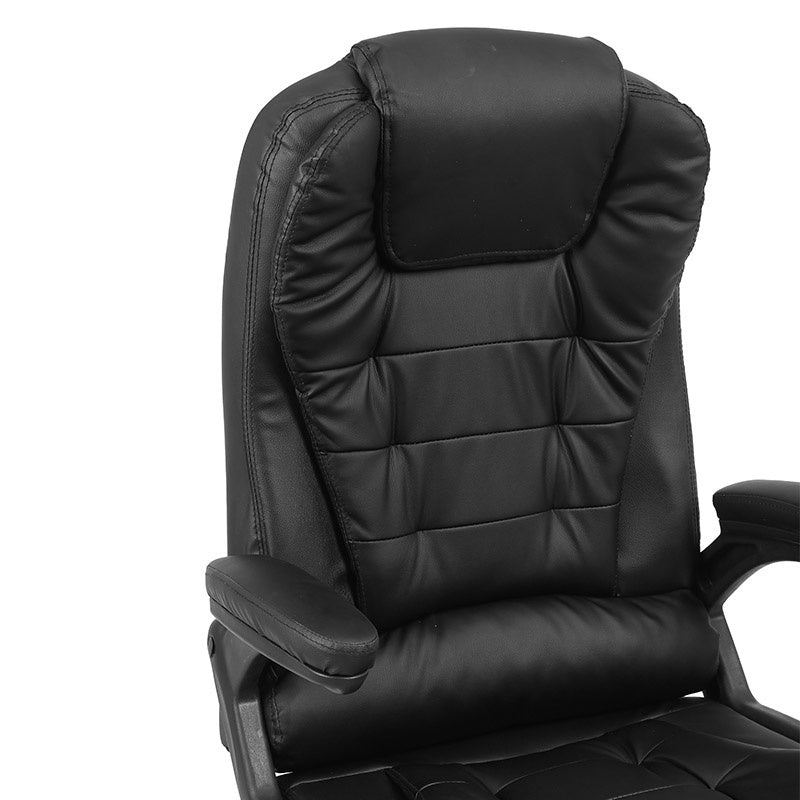 FOTEL BIUROWY OBROTOWY CUBE CZARNA SKÓRA PU PODSTAWA CZARNA CUBE-BL