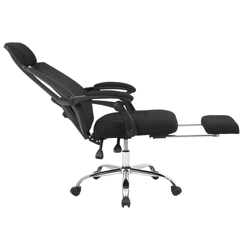 FOTEL BIUROWY OBROTOWY GLOW CZARNY PODSTAWA CHROM GLOW-BL