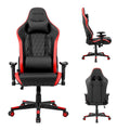 FOTEL GAMINGOWY BIUROWY OBROTOWY FURIA CZARNO/CZERWONY SKÓRA PU FURY-BL-RD