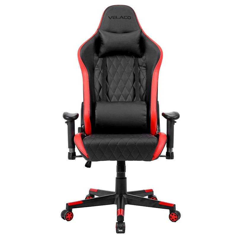 FOTEL GAMINGOWY BIUROWY OBROTOWY FURIA CZARNO/CZERWONY SKÓRA PU FURY-BL-RD