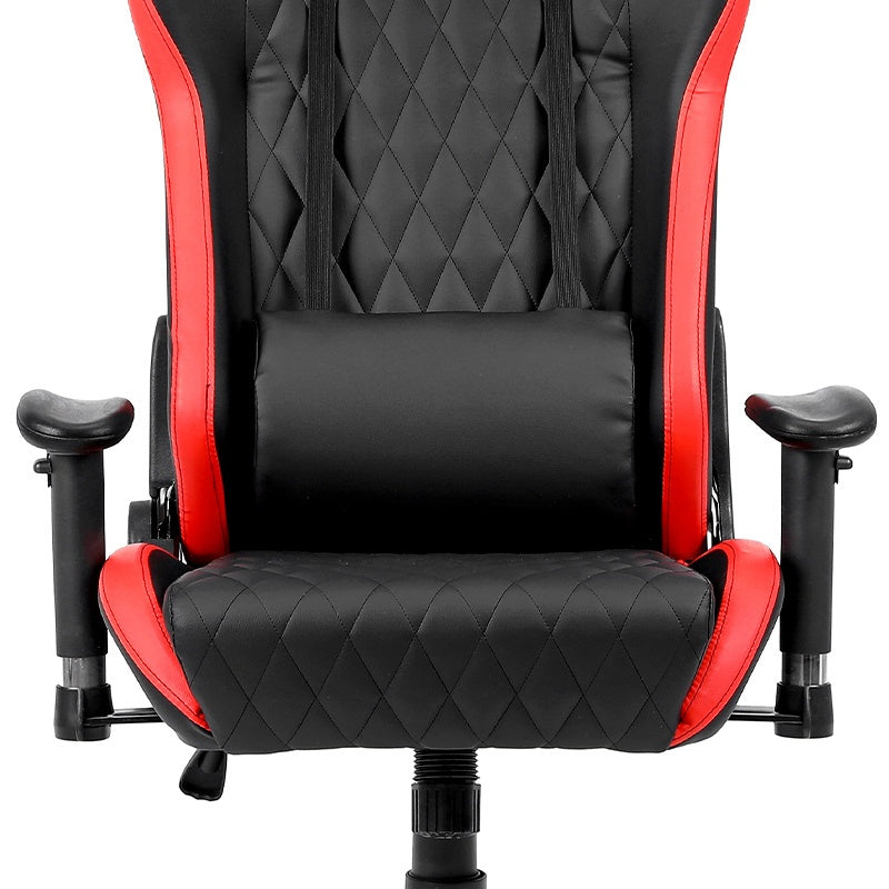 FOTEL GAMINGOWY BIUROWY OBROTOWY FURIA CZARNO/CZERWONY SKÓRA PU FURY-BL-RD