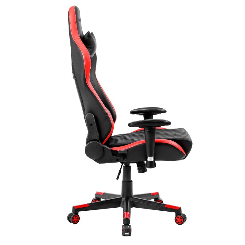 FOTEL GAMINGOWY BIUROWY OBROTOWY FURIA CZARNO/CZERWONY SKÓRA PU FURY-BL-RD