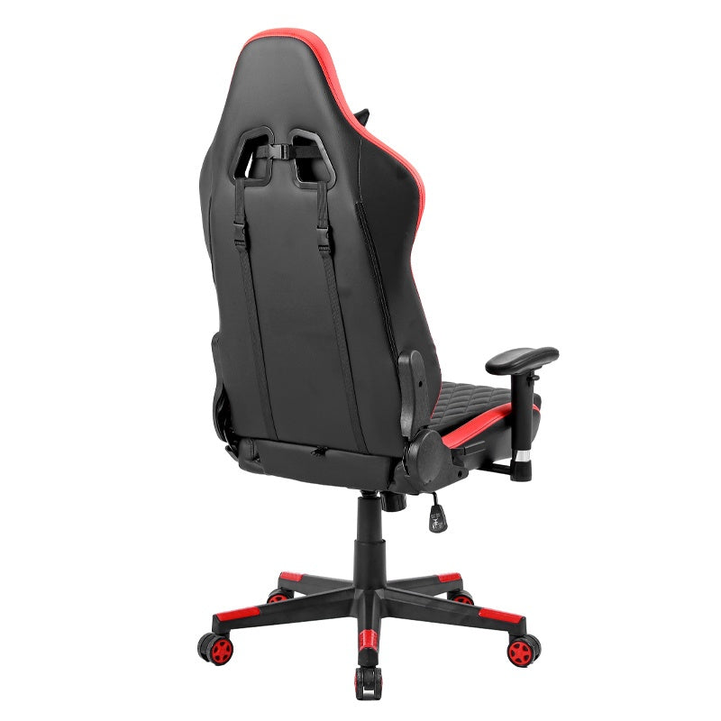 FOTEL GAMINGOWY BIUROWY OBROTOWY FURIA CZARNO/CZERWONY SKÓRA PU FURY-BL-RD