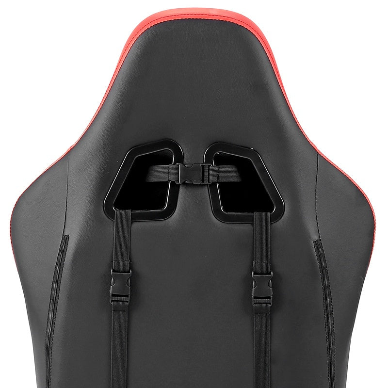 FOTEL GAMINGOWY BIUROWY OBROTOWY FURIA CZARNO/CZERWONY SKÓRA PU FURY-BL-RD