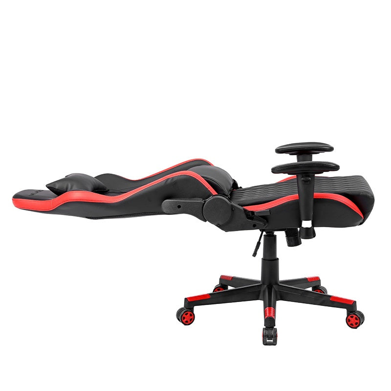 FOTEL GAMINGOWY BIUROWY OBROTOWY FURIA CZARNO/CZERWONY SKÓRA PU FURY-BL-RD