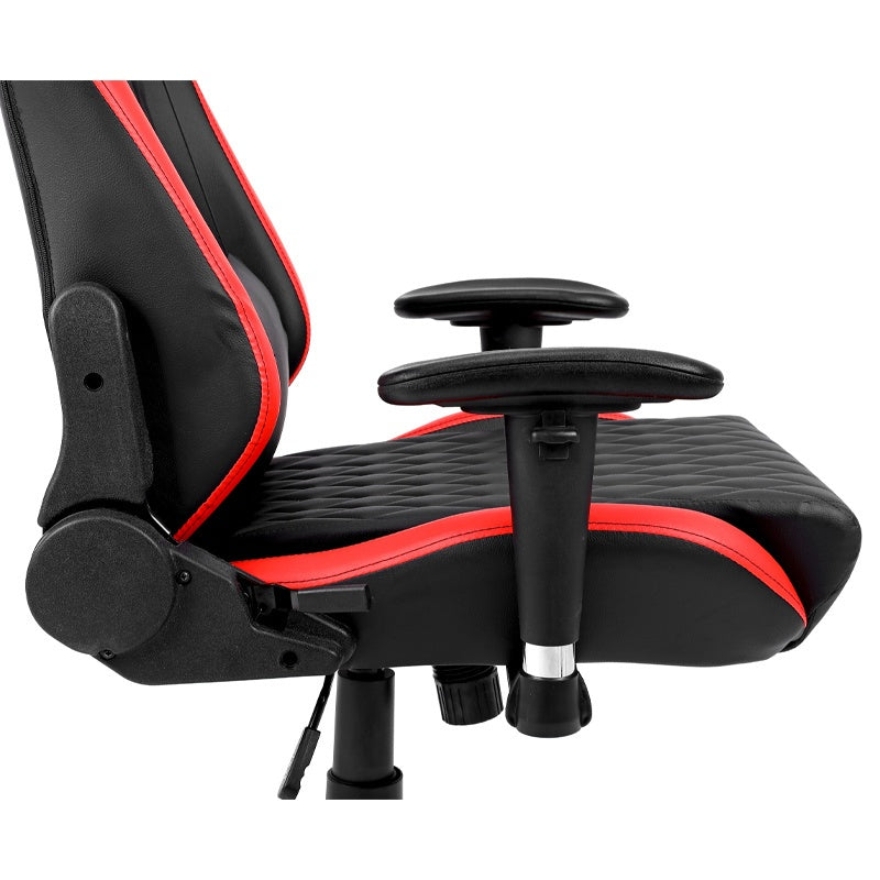 FOTEL GAMINGOWY BIUROWY OBROTOWY FURIA CZARNO/CZERWONY SKÓRA PU FURY-BL-RD