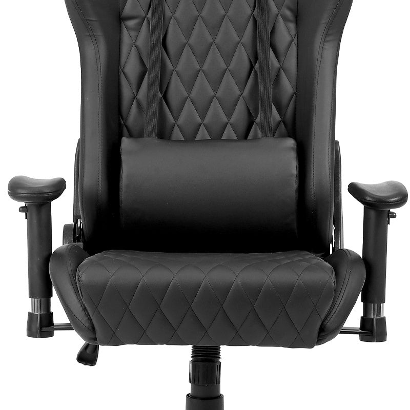 FOTEL GAMINGOWY BIUROWY OBROTOWY FURIA CZARNY SKÓRA PU FURY-BL