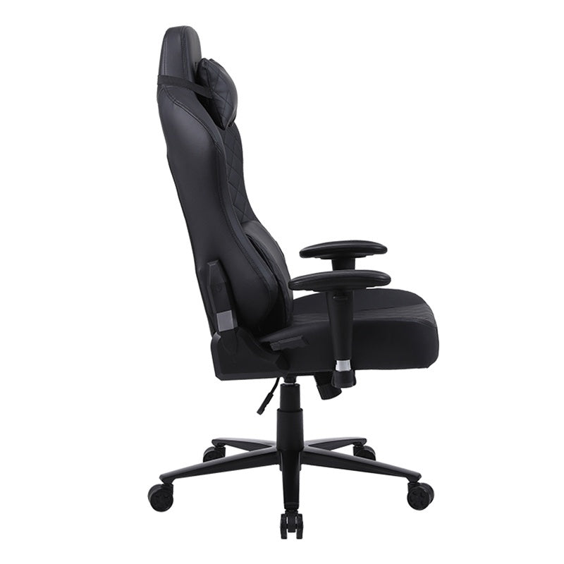 FOTEL GAMINGOWY BIUROWY OBROTOWY SONIC CZARNY SKÓRA PU SONIC-BL