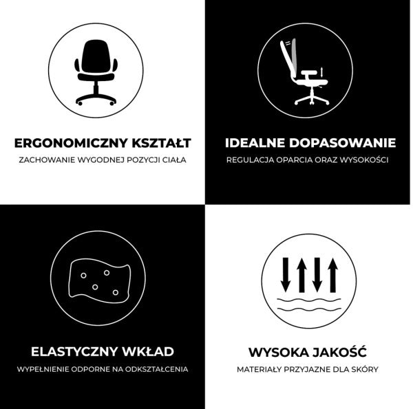 FOTEL GAMINGOWY BIUROWY OBROTOWY ZING-B CZARNO/NIEBIESKI SKÓRA PU ZING-B-BL-BU