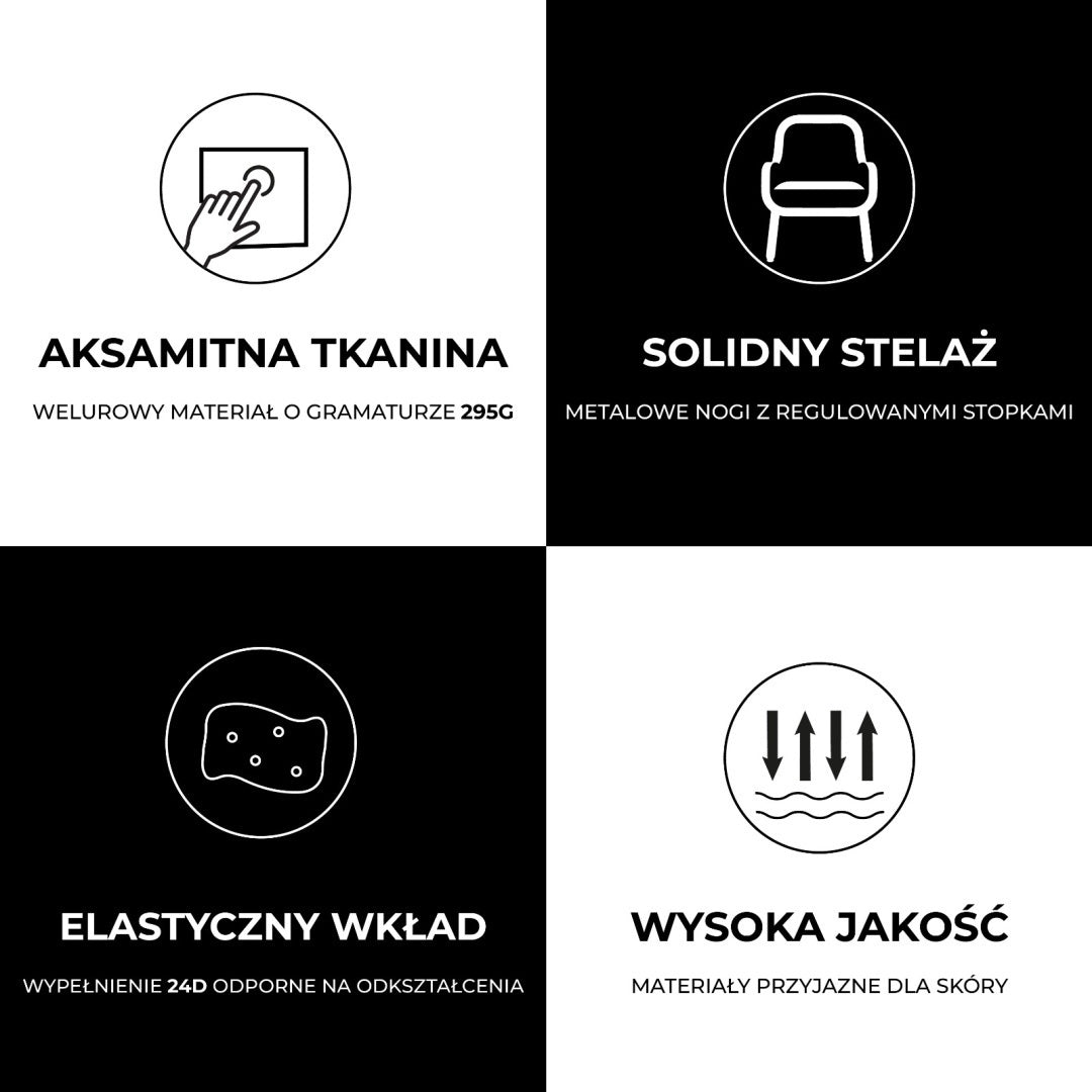 FOTEL KRZESŁO WELUROWY TAPICEROWANY RISO TURKUSOWY NOGI CZARNE RISO-TR-BL