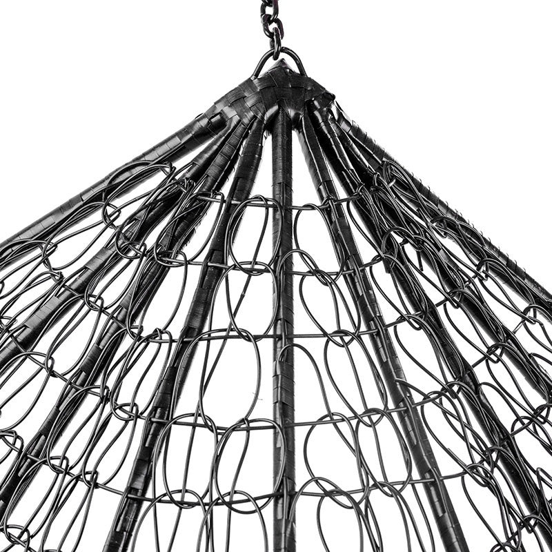FOTEL OGRODOWY WISZĄCY KOKON DUŻY KOSZ ITAKA CZARNY BEZ PODSTAWY PODUSZKA RÓŻOWE KWIATY ITAKA-BL-BP-FL-PINK