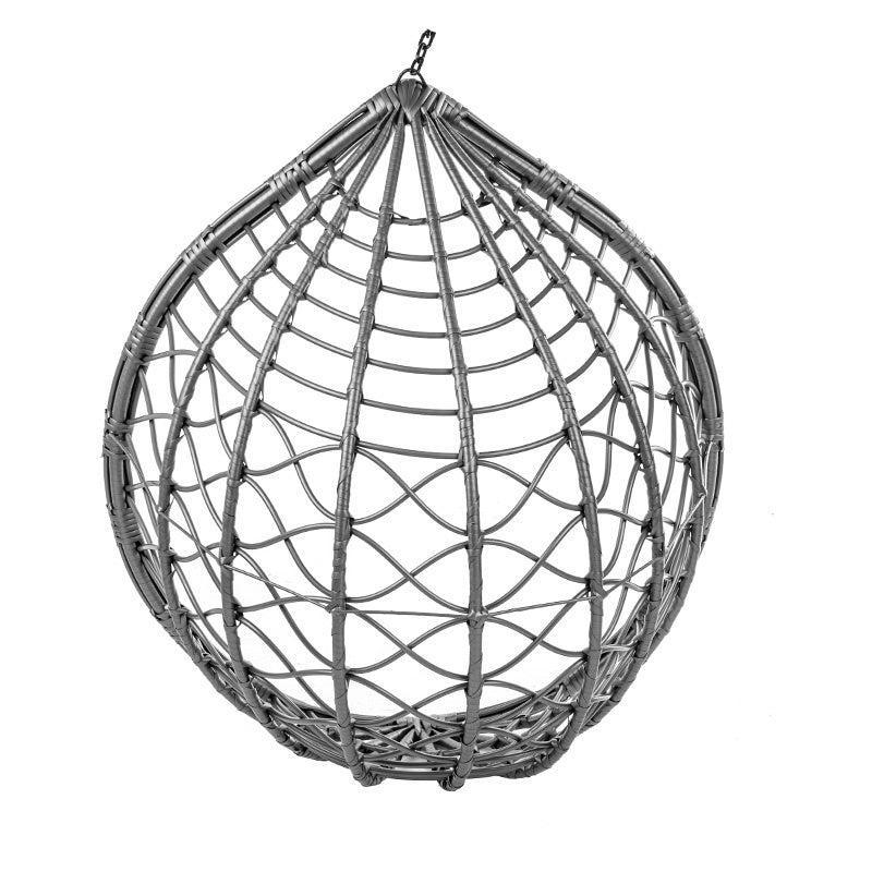 FOTEL OGRODOWY WISZĄCY KOKON DUŻY KOSZ VEGAS SZARY BEZ PODSTAWY PODUSZKA BRĄZOWE KWIATY VEGAS-GR-BP-FL-BR