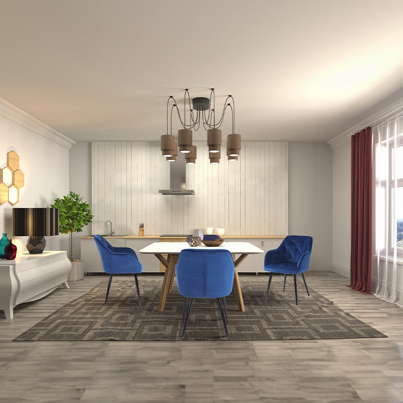 FOTEL KRZESŁO WELUROWE TAPICEROWANE VELA NIEBIESKI NOGI CZARNE VELA-BU-BL