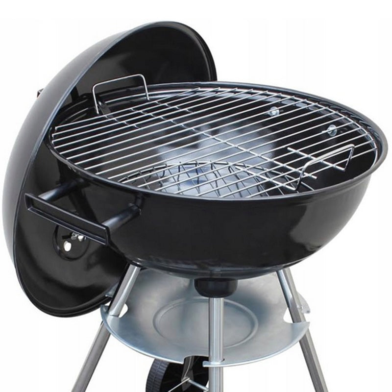 GRILL OGRODOWY WĘGLOWY Z POKRYWĄ OKRĄGŁY VL16 CZARNY VL16-BLACK