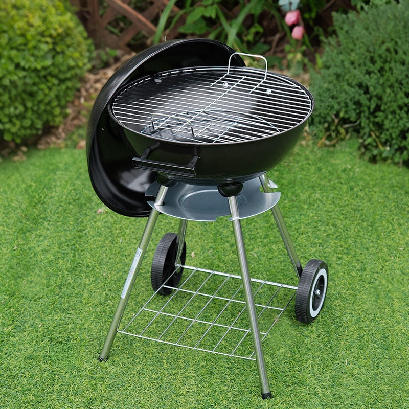 GRILL OGRODOWY WĘGLOWY Z POKRYWĄ OKRĄGŁY VL16 CZARNY VL16-BLACK