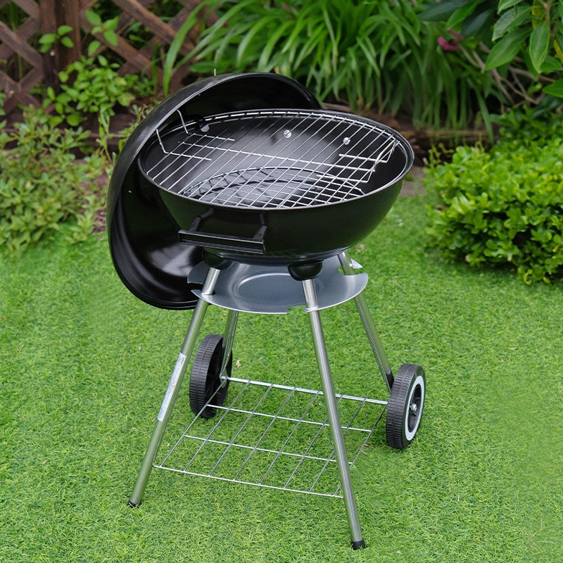 GRILL OGRODOWY WĘGLOWY Z POKRYWĄ OKRĄGŁY VL16 CZARNY VL16-BLACK