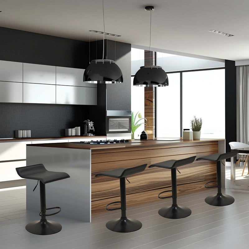 HOKER KRZESŁO BAROWE LARA CZARNA SKÓRA PU PODSTAWA CZARNA HOKER-LARA-BL-BL