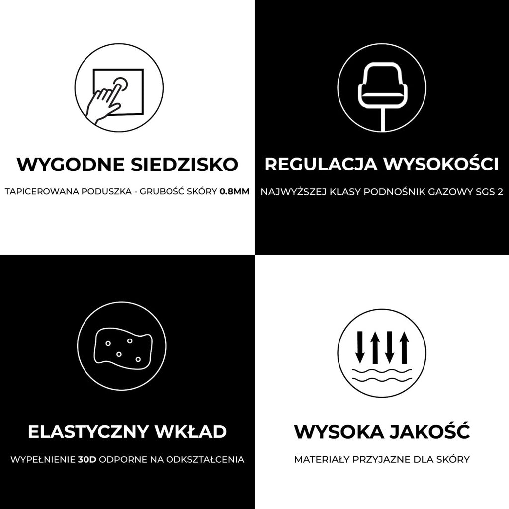 HOKER KRZESŁO BAROWE LAZO CZARNA SKÓRA PU PODSTAWA CZARNA LAZO-BL-BL