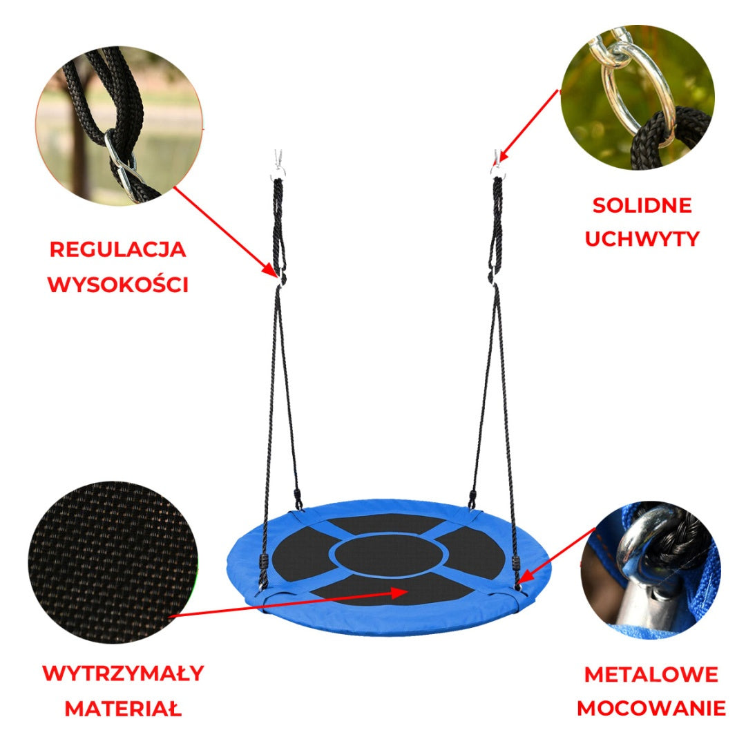 FOTEL OGRODOWY WISZĄCY BOCIANIE GNIAZDO HUŚTAWKA DLA DZIECI WIKI NIEBIESKI HST-WIKI-BLUE