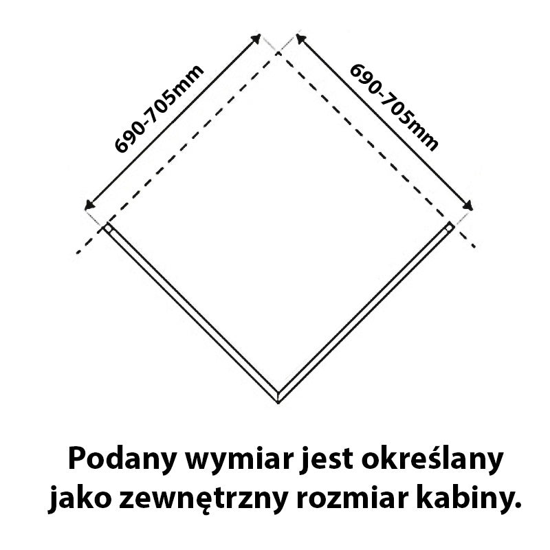 KABINA PRYSZNICOWA KWADRATOWA KZ04A CZARNA 70X70 CM KZ04A-BL-70