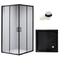 KABINA PRYSZNICOWA KWADRATOWA Z BRODZIKIEM BL30B/SXL02B CZARNA/CZARNY 90x90 BL30B+SXL02B-BL-90