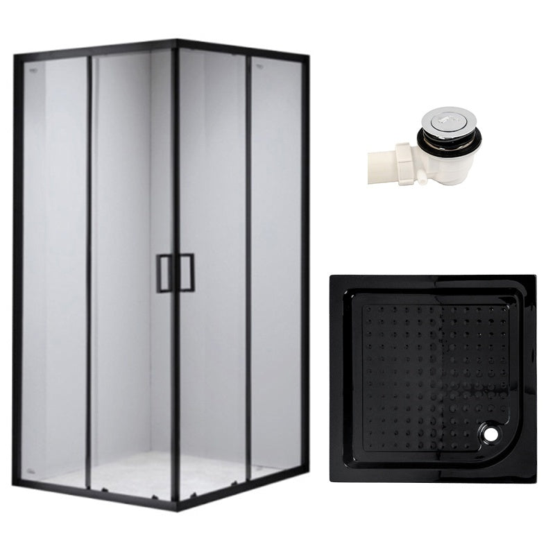 KABINA PRYSZNICOWA KWADRATOWA Z BRODZIKIEM BL30B/SXL02B CZARNA/CZARNY 90x90 BL30B+SXL02B-BL-90