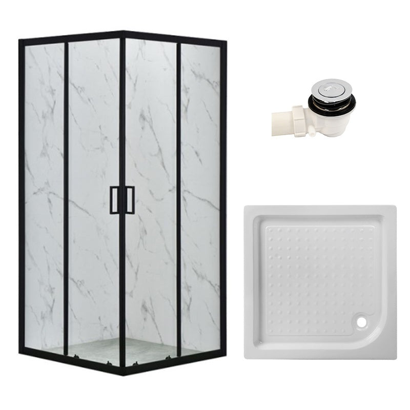 KABINA PRYSZNICOWA KWADRATOWA Z BRODZIKIEM BL31A/SXL02A CZARNA/BIAŁY 80x80 CM BL31A+SXL02A-WH