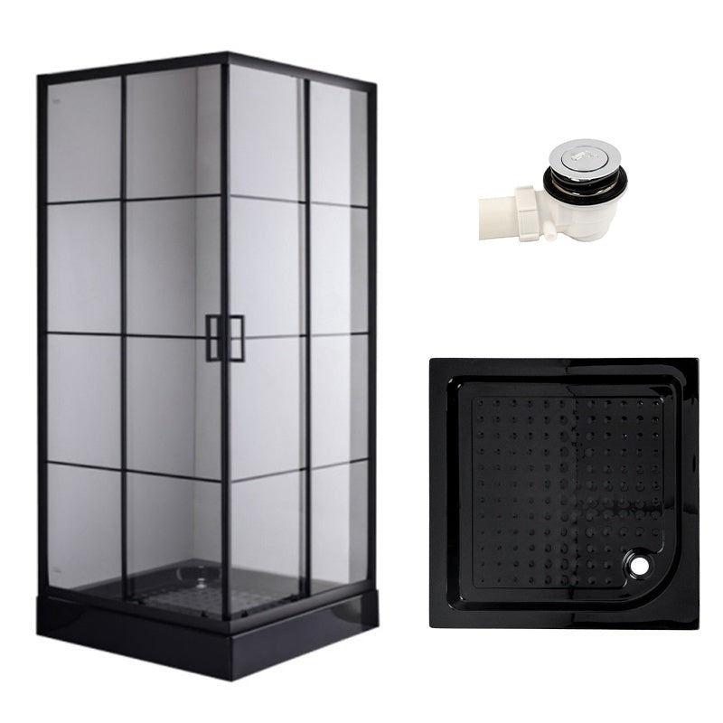 KABINA PRYSZNICOWA KWADRATOWA Z BRODZIKIEM BL32B/SXL02B CZARNA/CZARNY 90x90 BL32B+SXL02B-BL-90