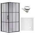 KABINA PRYSZNICOWA KWADRATOWA Z BRODZIKIEM BS13B/ST02B CZARNA/BIAŁY 90x90CM BS13B+ST02B-WH