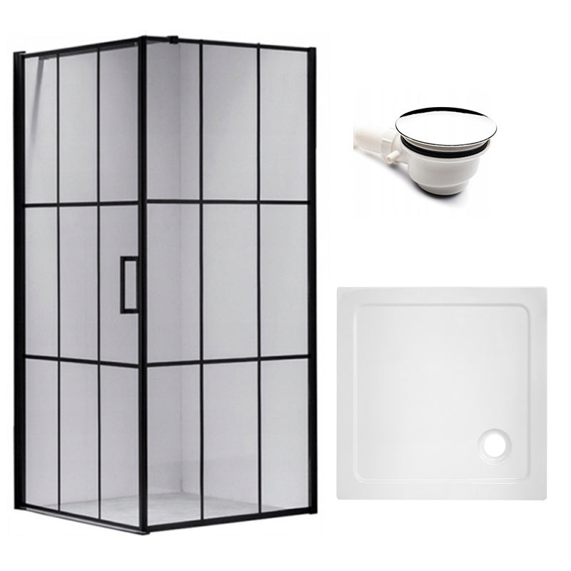 KABINA PRYSZNICOWA KWADRATOWA Z BRODZIKIEM BS13B/ST02B CZARNA/BIAŁY 90x90CM BS13B+ST02B-WH