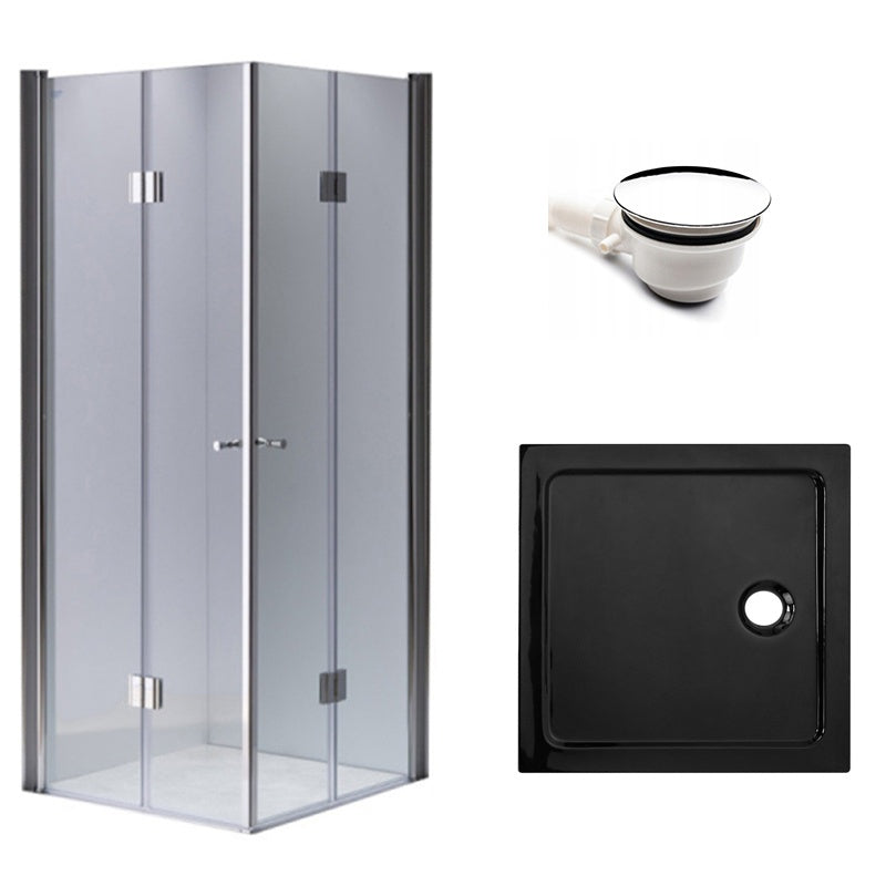 KABINA PRYSZNICOWA KWADRATOWA + BRODZIK KZ1290C/ST06A CHROM/CZARNY 100x100 KZ1290C+ST06A-BL