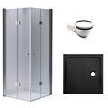 KABINA PRYSZNICOWA KWADRATOWA + BRODZIK KZ1290C/ST06A CHROM/CZARNY 100x100 KZ1290C+ST06A-BL