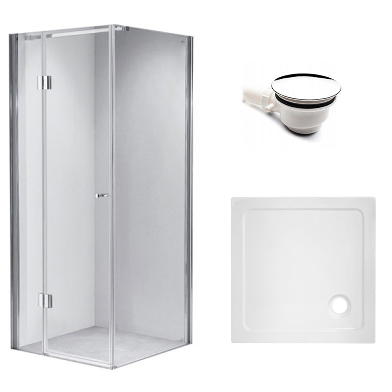 KABINA PRYSZNICOWA KWADRATOWA Z BRODZIKIEM KZ1390A/ST02A CHROM/BIAŁY 80x80 CM KZ1390A+ST02A-WH