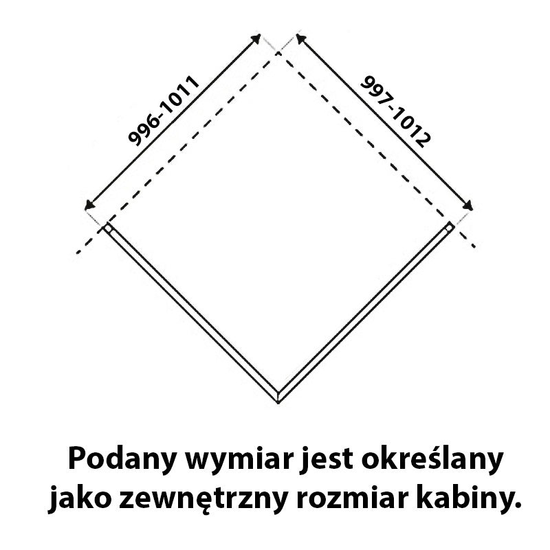 KABINA PRYSZNICOWA KWADRATOWA KZ01D CHROM 100x100 CM KZ01D-100