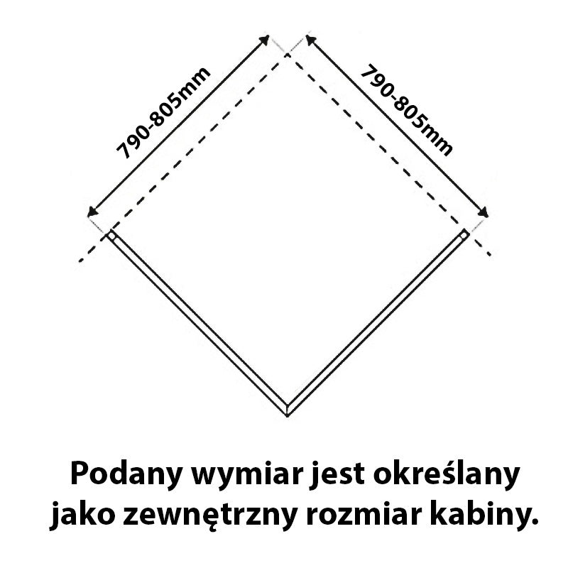 KABINA PRYSZNICOWA KWADRATOWA KZ04B CHROM 80x80 CM KZ04B-80