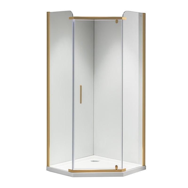 KABINA PRYSZNICOWA PIĘCIOKĄTNA KZ91B ZŁOTY 90x90 CM KZ91B-GL-90