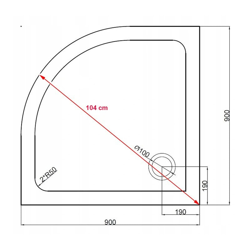 KABINA PRYSZNICOWA PÓŁOKRĄGŁA Z BRODZIKIEM KZ101B/ST01B CHROM/BIAŁY 90x90CM KZ101B+ST01B-WH