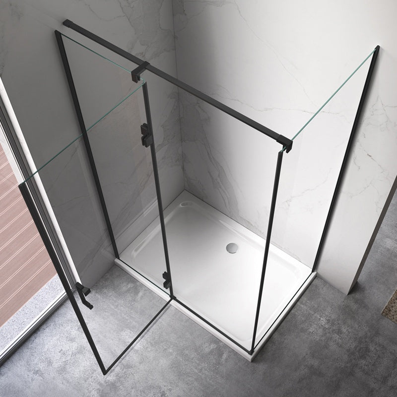 KABINA PRYSZNICOWA PROSTOKĄTNA KZ02B CZARNA 100x80 CM KZ02B-BL-100X80