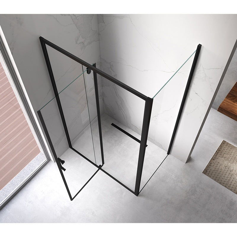KABINA PRYSZNICOWA PROSTOKĄTNA KZ06B CZARNA 100x80 CM KZ06B-BL-100X80