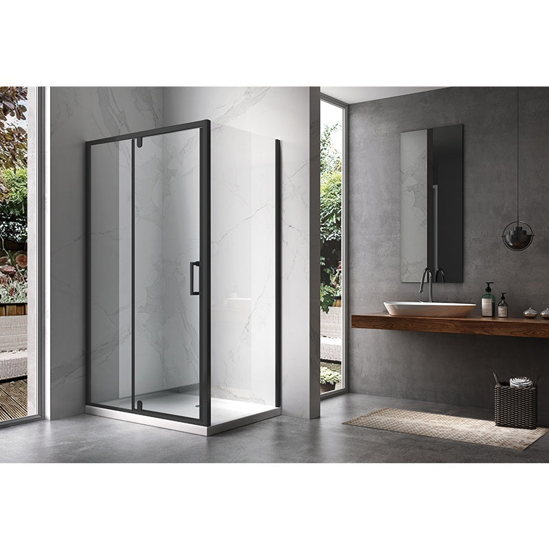 KABINA PRYSZNICOWA PROSTOKĄTNA KZ06C CZARNA 110x80 CM KZ06C-BL-110X80