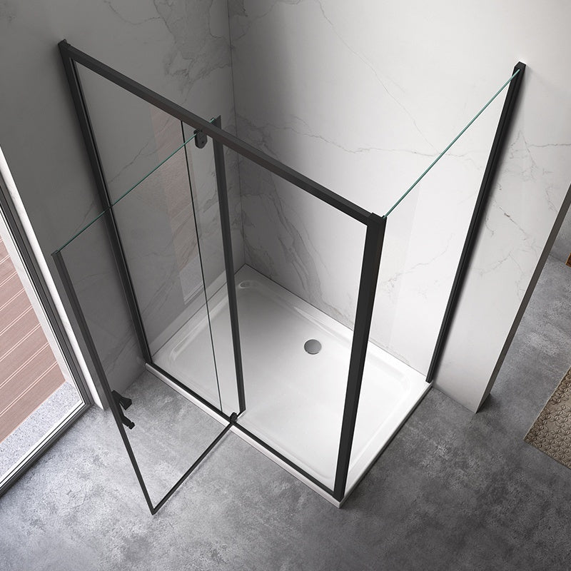 KABINA PRYSZNICOWA PROSTOKĄTNA KZ06D CZARNA 120x80 CM KZ06D-BL-120X80