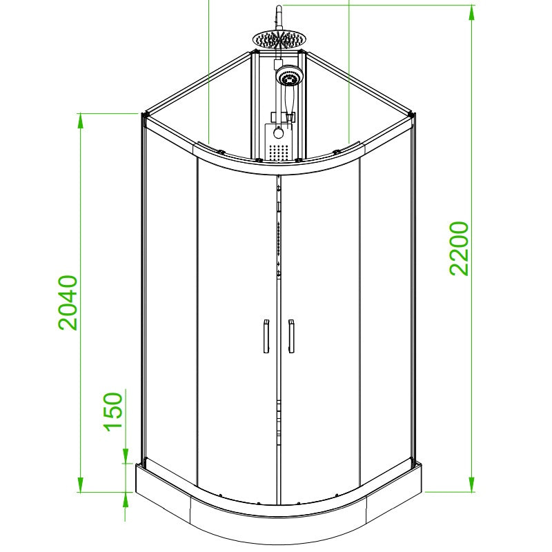 KABINA PRYSZNICOWA Z HYDROMASAŻEM PUERTO 01A 80x80 CM PUERTO-01A-80