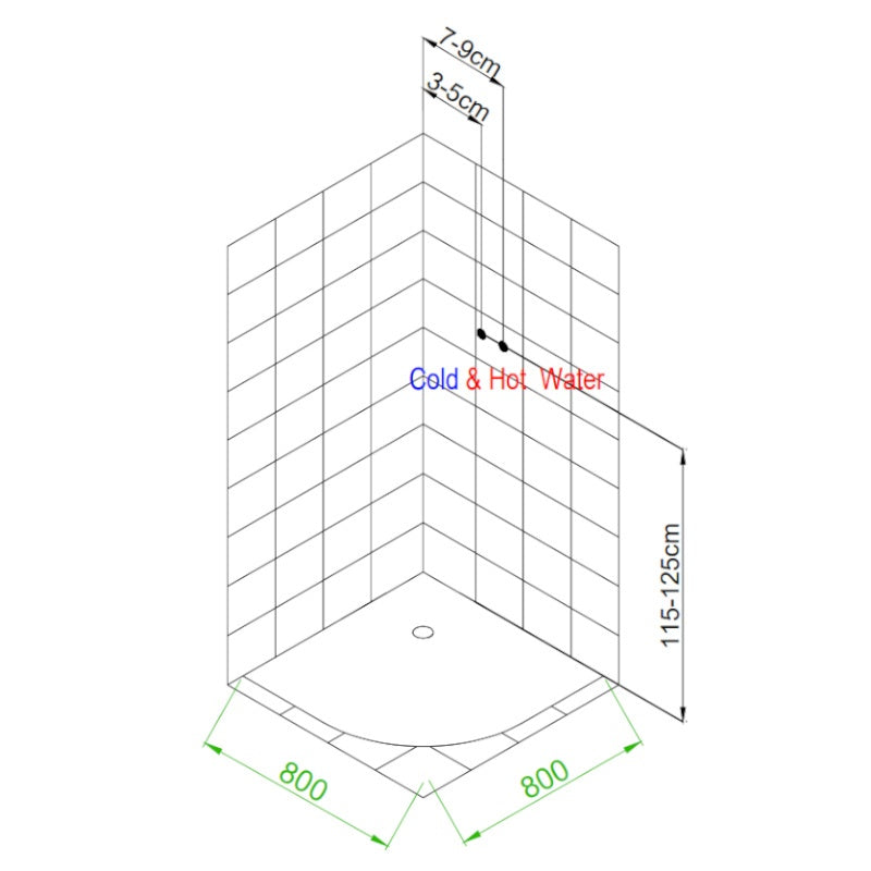 KABINA PRYSZNICOWA Z HYDROMASAŻEM PUERTO 01A 80x80 CM PUERTO-01A-80