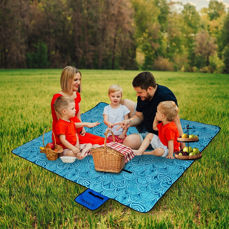 KOC PIKNIKOWY WODOODPORNY MATA PLAŻOWA Z IZOLACJĄ SANDY 1A NIEBIESKI 2x2 M SANDY-1A