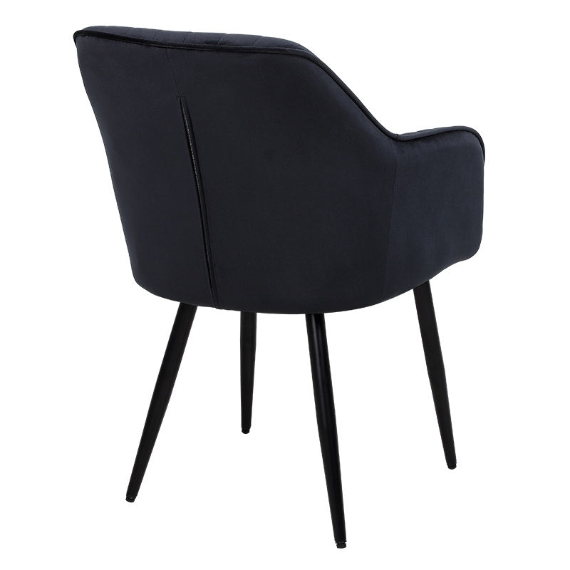 KRZESŁO FOTEL WELUROWY TAPICEROWANY LILA CZARNY NOGI CZARNE LILA-BL-BL
