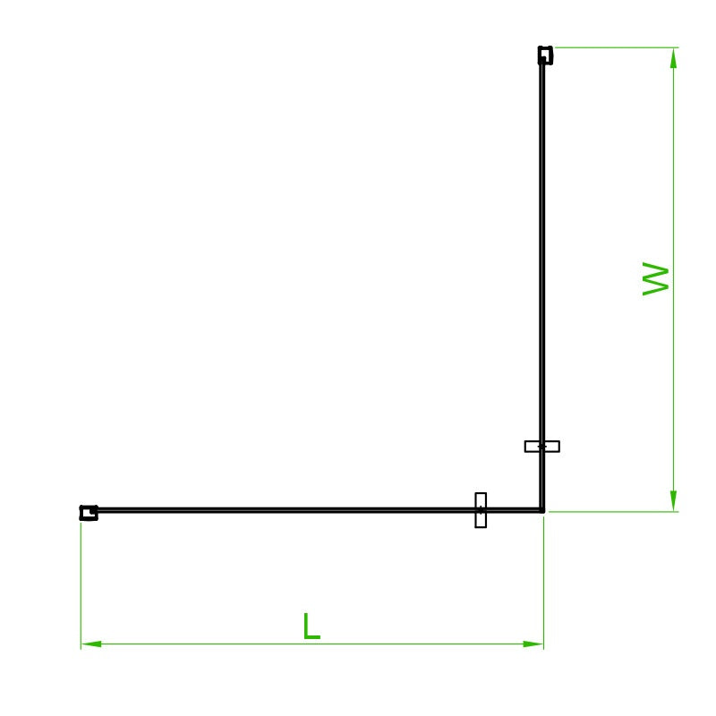 KABINA PRYSZNICOWA KWADRATOWA BL30A CZARNA 80x80 CM BL30A-80