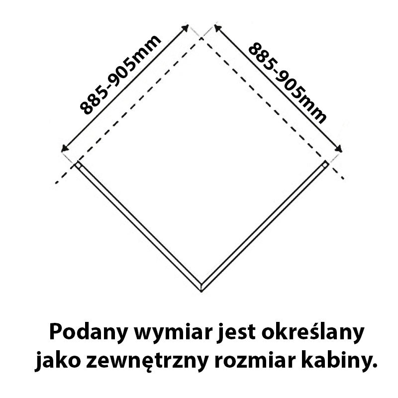 KABINA PRYSZNICOWA KWADRATOWA BL31B CZARNA 90x90 CM BL31B-90