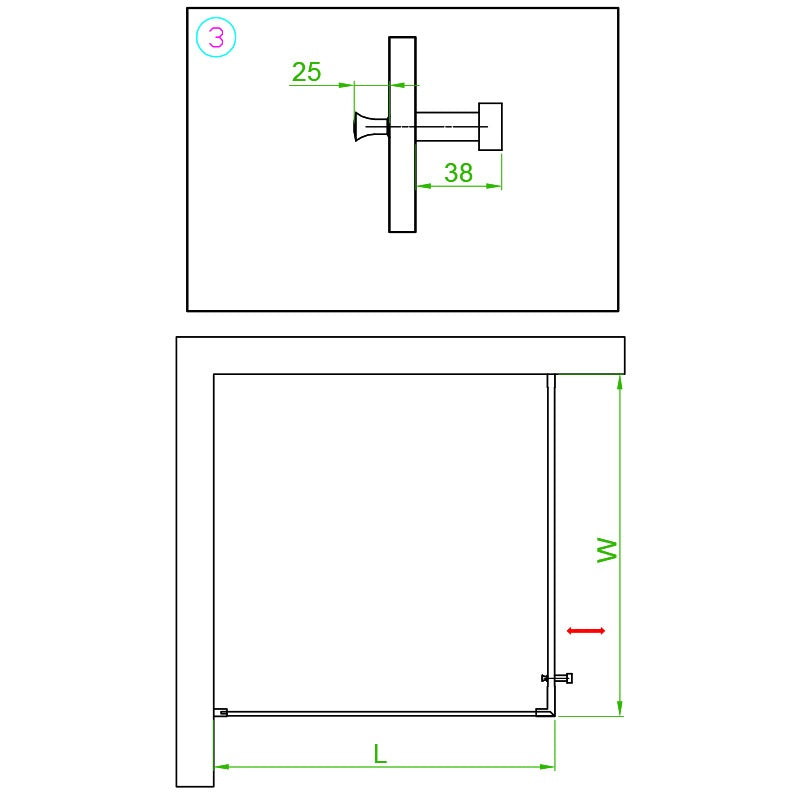 KABINA PRYSZNICOWA KWADRATOWA BS10B CZARNA 90x90 CM BS10B-90